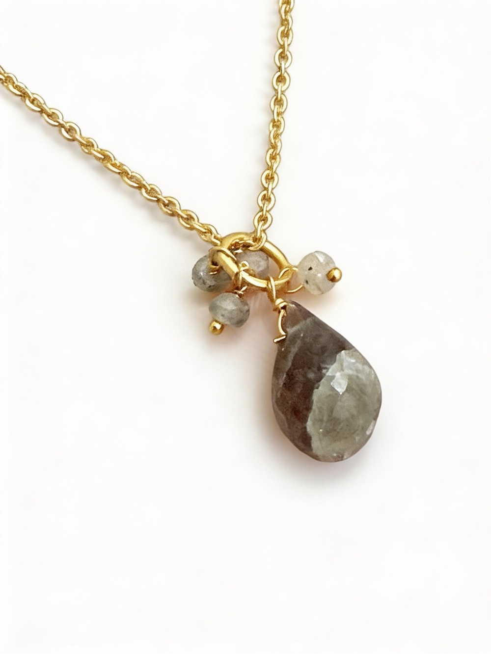 New Sundance Natural Labradorite Teardrop Pendant Necklace
